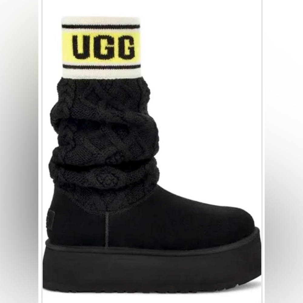 NWOT UGG Classic Sweater Letter Boot Women Size 10.